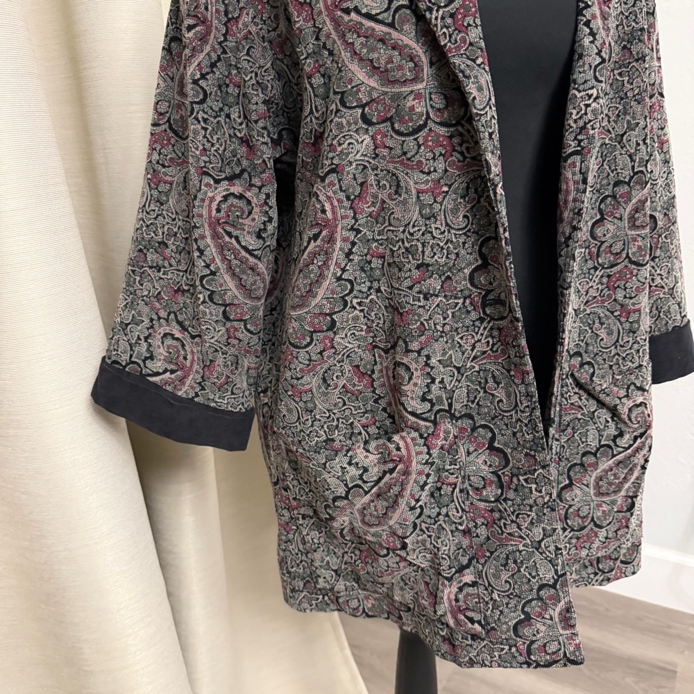 Paisley Patterned Open Front Blazer - image 2